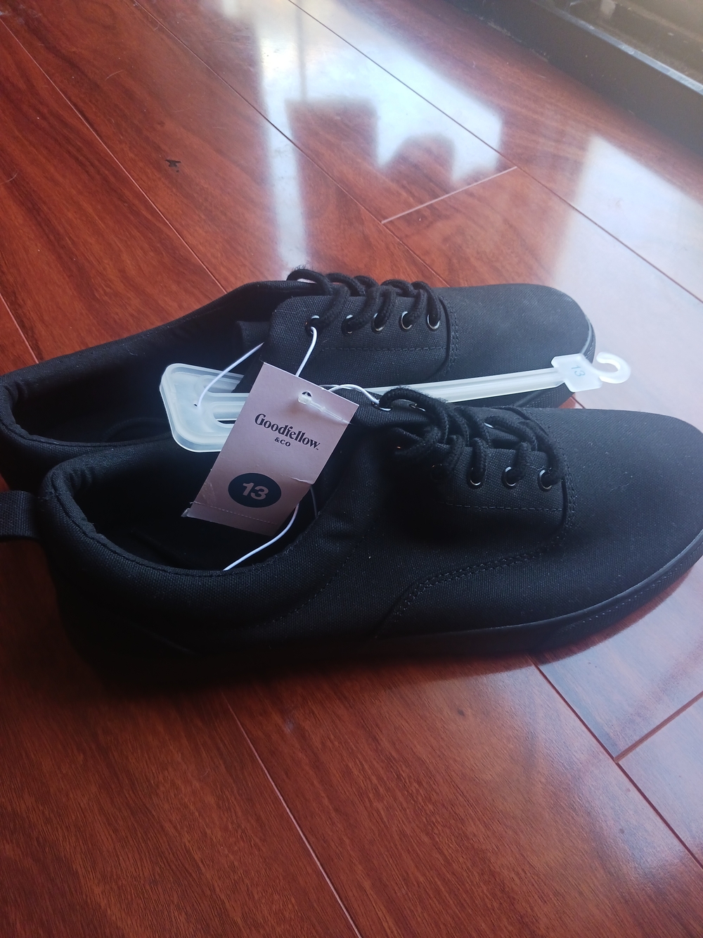 Goodfellow & Co Black Men's Lace-Up Canvas Sneakers - Picture 4 of 10